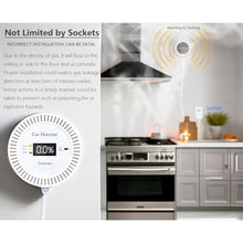 Load image into Gallery viewer, Natural Propane Gas Detectors, Geleeno Home Gas Alarm for LNG, LPG, Methane, Coal Gas Detection, Power Cable Plug-in Gas Monitoring with LCD Screen and Sound Alarm in Kitchen (Black)