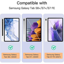 Load image into Gallery viewer, JETech Case for Samsung Galaxy Tab S8 Plus 2022 / S7 FE 2021 / S7 Plus 2020 12.4-Inch with S Pen Holder, Slim Folio Stand Protective Tablet Cover, Multi-Angle Viewing (Silver)