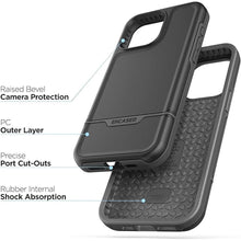 Load image into Gallery viewer, ENCASED Rebel Designed for iPhone 15 Pro Max Phone Case, Protective Heavy Duty Cover (iP15 PRO-MAX 6.7") - Black