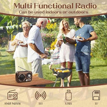 Load image into Gallery viewer, Gelielim Portable Radio AM FM, Bluetooth Speaker Retro Radio, Support USB/TF Card, Rechargeable Battery Operated, Suitable for Indoor&Outdoor, Gift for Parents
