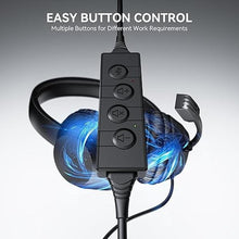 Load image into Gallery viewer, LEVN Headset with Mic, USB Headset with Microphone, Computer Headset with Noise Cancelling Microphone for Laptop PC, Mute in-line Controls, Wired Headset for Work from Home/Open Office/Call Cente