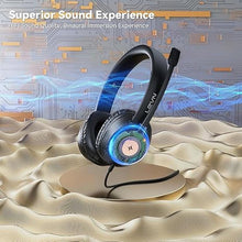 Load image into Gallery viewer, LEVN Headset with Mic, USB Headset with Microphone, Computer Headset with Noise Cancelling Microphone for Laptop PC, Mute in-line Controls, Wired Headset for Work from Home/Open Office/Call Cente