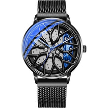 Load image into Gallery viewer, SOLLEN Car Watches for Men, Spinning Car Wheel Rim Watch, Casual Waterproof Men's Wrist Watch with Japanese Quartz & Luminous Function, Gift for Adults, Car Enthusiast - 42.5mm