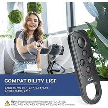 Load image into Gallery viewer, JJC Bluetooth Wireless Remote Control for Fujifilm Fuji X100VI X-T5 X-T4 X-T3 X-T50 X-T30 II X-T30 X-S20 X-S10 X-H2S X-H2 Camera, Camera Zoom Remote Controller Replaces Fujifilm TG-BT1 Tripod Grip