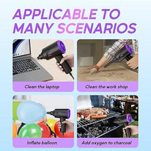Load image into Gallery viewer, Compressed Air Duster - Air Blower - Keyboard Cleaning Kit - Energy Efficient - Environmental Alternative to Spray Air Can - 5.74 oz Powerful Motor(Purple)