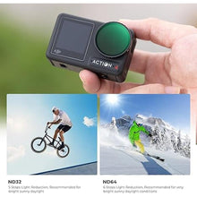 Load image into Gallery viewer, K&F Concept ND Filter Kit Compatible with DJI Osmo Action 4, ND8 ND16 ND32 ND64 4 Pack Light Reduction Exposure Control Optical Glass Filters with Multi-Layer Coating