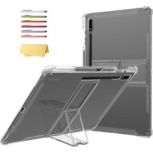Load image into Gallery viewer, Clear Stand Back Case for Samsung Galaxy Tab S9 Tablet 11 inch (2023 Release) (SM-X710/ X716B/ X718U) with S Pen Holder/Kickstand Anti-Fall Transparent Soft TPU Back Shockproof Cover, Clear