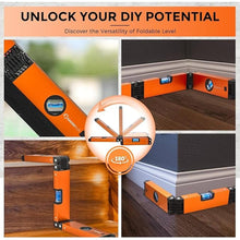 Load image into Gallery viewer, Multi-Function Folding Level, 24" Level Tool, Multi-Angle Measurement (45°/90°/180°), High-Precision Aluminum Profile (0.5mm/m), Perfect for Woodworking, Construction & DIY Gifts