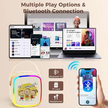 Load image into Gallery viewer, Mini Karaoke Machine for Kids: Portable Karaoke Machine with 2 Wireless Microphones & LED Lights for Home Party, Kids Music Toys Christmas Brithday Gifts for Girls Boys Teen