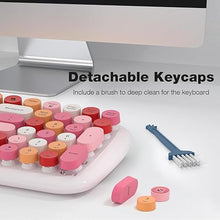 Load image into Gallery viewer, KNOWSQT Wireless Keyboard and Mouse Combo, White Mixed 100 Keys 2.4 GHz Round Keycap Typewriter Keyboards, USB Receiver Plug and Play, for Windows, PC, Laptop, Computer, Desktop