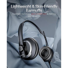 Load image into Gallery viewer, Computer USB Headset with Microphone for PC - Headphones with Noise Cancelling Microphone On Ear Wired Headset Mic Mute for WFH Call Center Office Online Class Skype Zoom