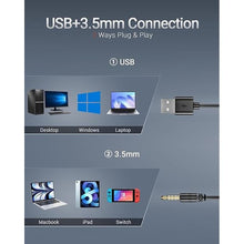 Load image into Gallery viewer, Computer USB Headset with Microphone for PC - Headphones with Noise Cancelling Microphone On Ear Wired Headset Mic Mute for WFH Call Center Office Online Class Skype Zoom