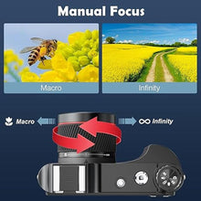 Load image into Gallery viewer, 4K Digital Camera for Photography 48MP Vlogging Camera for YouTube, Macro Camera with 18X Digital Zoom/ 3" IPS Screen/Anti Shake/Flash/MicroSD Card, 4K Video Compact Travel Camera