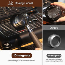 Load image into Gallery viewer, MEION 51mm Dosing Funnel, Magnetic Espresso Dosing Funnel Coffee Funnel Compatible with 51mm Portafilter, Espresso Tools Portafilter Funnel (51mm, Black)