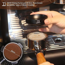 Load image into Gallery viewer, MEION 58mm Dosing Funnel, Magnetic Espresso Dosing Funnel Coffee Funnel Compatible with 58mm Portafilter, Espresso Tools Portafilter Funnel (58mm, Black)