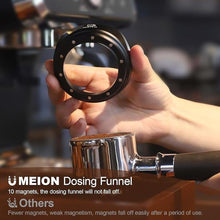 Load image into Gallery viewer, MEION 58mm Dosing Funnel, Magnetic Espresso Dosing Funnel Coffee Funnel Compatible with 58mm Portafilter, Espresso Tools Portafilter Funnel (58mm, Black)
