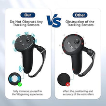 Load image into Gallery viewer, AMVR Upgraded Controller Grips Cover Compatible with Meta/Oculus Quest 3S/Quest 3 Accessories, with Battery Opening Cover and Knuckle Straps Protector