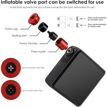 Load image into Gallery viewer, Tiny Bike Air Pump Electric Mini Tire Inflator Portable Air Compressor 150 PSI with Pressure Gauge Cube Floor Pumps, Digital Display Tires Inflatable for Bicycle,E-Bike,Motorbike,Football,Basketball