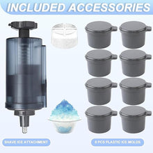 Load image into Gallery viewer, Ice Shaver Attachment for KitchenAid Stand Mixer- Efficient Shaved Ice Maker, High Production Shave Ice Machines Ice Cream Maker, Essential Mixer Parts with 8 Molds - By Aooaid