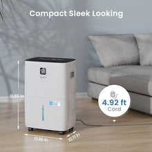 Load image into Gallery viewer, Yaufey 120 Pints Energy Star Dehumidifier for Home, Basement and Large Room up to 6000 Sq. Ft., with Drain Hose, Timer, Intelligent Humidity Control and Large Water Tank