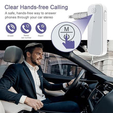 Load image into Gallery viewer, Aux Bluetooth Adapter for Car, 2 in 1 Bluetooth Transmitter Receiver for Hands-Free Call, Noise Cancelling 3.5mm AUX Bluetooth 5.0 Receiver for Home Stereo System/Headphones/Easy Connect White