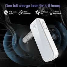 Load image into Gallery viewer, Aux Bluetooth Adapter for Car, 2 in 1 Bluetooth Transmitter Receiver for Hands-Free Call, Noise Cancelling 3.5mm AUX Bluetooth 5.0 Receiver for Home Stereo System/Headphones/Easy Connect White