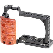 Load image into Gallery viewer, Foto4easy zv-e10 cage with Wood Handle for Sony ZV-E10 Camera,Quick Release Plate for Arca-Swiss,1/4" & 3/8" Screw Holes and Cold Shoe Mount for Accessories
