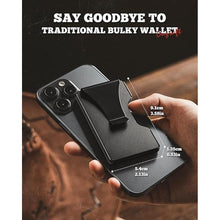 Load image into Gallery viewer, DUGRAFT Minimalist Card Wallet For Men - Slim RFID Blocking Front Pocket Credit Card Holder & Money Clip - Mens Metal Wallet for 15+ Cards