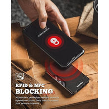 Load image into Gallery viewer, DUGRAFT Minimalist Card Wallet For Men - Slim RFID Blocking Front Pocket Credit Card Holder & Money Clip - Mens Metal Wallet for 15+ Cards