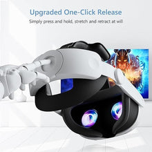 Load image into Gallery viewer, Upgraded Head Strap Compatible with 2023 Oculus Quest 3 S, Elite Strap for Meta Quest 3s, One Click Stretch and Retract Design, VR Headset Accessories Enhanced Comfort Headstrap Replacement, White