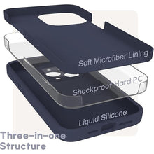 Load image into Gallery viewer, Designed for iPhone 15 Pro Case 6.1 inch, Liquid Silicone Case with Camera Protection with Microfiber Lining Shockproof Phone Case Cover for iPhone 15 Pro (2023), Midnight Blue