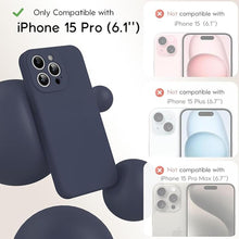 Load image into Gallery viewer, Designed for iPhone 15 Pro Case 6.1 inch, Liquid Silicone Case with Camera Protection with Microfiber Lining Shockproof Phone Case Cover for iPhone 15 Pro (2023), Midnight Blue