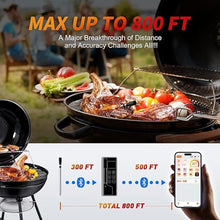 Load image into Gallery viewer, Meat Thermometer Digital Wireless, 800FT Long Range Bluetooth Cooking Thermometer, Food Thermometer for Remote Monitoring of Grill, Oven, Smoker, Air Fryer, Rotisserie, iOS & Android App