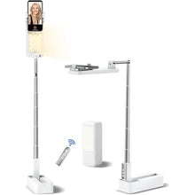 Load image into Gallery viewer, Overhead Phone Stand for Recording,Overhead Phone Mount, Foldable/Extendable/Rechargeable Phone Stand with Light&Wireless Remote, for Photo/Vlog Kit/Tiktok/Unboxing Video,Cooking.v10