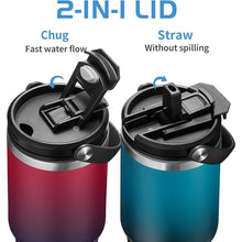 Load image into Gallery viewer, 30oz Stainless-steel Tumblers with Lid and straw - Top Handle, Silicone Boot & Bottle Strap Sleeve, 30 oz Insulated Water Bottles that Fits in Cup Holder, Travel Coffee Tumbler Keep Cold 24h/Hot 12h