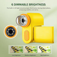 Load image into Gallery viewer, Microscope for Kids, 1000X Handheld Kids Microscope with 6 Adjustable LED Lights, Easter Gifts for Kids Ages 8-12, 32G SD Card Included-Yellow
