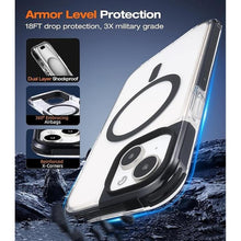 Load image into Gallery viewer, for iPhone 15 Bumper Case Fits MagSafe 15FT Drop Resistant Anti-Yellowing Heavy Duty Shockproof Back Cover Fits iPhone 15 Phone Cases 6.1", Clear