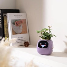 Load image into Gallery viewer, Smart pet Planter Robot Guidance on Plant Care with Emojis, Adorable Plant Companion with Rich Gesture Interaction, Neat Desk Setup Gift (Purple)