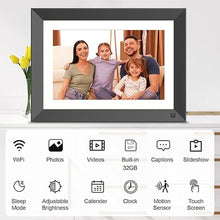 Load image into Gallery viewer, WiFi Digital Picture Frame Smart Digital Photo Frame - 10.1 inch FHD 32GB Digital Frame Touch Screen, Full Function, Easy to Share Photo Video via App Email, Unlimited Cloud Storage, Gift for Mom Dad