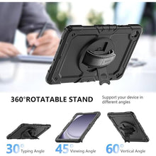Load image into Gallery viewer, Timecity Case for Samsung Galaxy Tab A9+/ A9 Plus Case 11 inch (SM-X210/X216/X218), Full-Body Protective Case with Screen Protector, Rotating Stand, Hand/Shoulder Strap Galaxy A9+ Tablet Case- Black