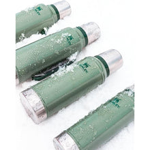 Load image into Gallery viewer, Stanley Classic Legendary Vacuum Bottle 1.1 qt | Wide Mouth with Leakproof Cup Lid | Keep Drinks Hot or Cold | Packable for Travel | Insulated Stainless Steel Thermos | BPA-Free | Hammertone Green