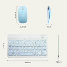 Load image into Gallery viewer, Bluetooth Keyboard and Mouse Combo for iPad - Rechargeable Wireless Keyboard & Mouse with 7-Color Backlit Compatible with iPad 9th/8th Gen, iPad Pro/Air/Mini, iPhone14/13/12 Pro,(10 inch Blue)
