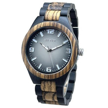 Load image into Gallery viewer, MII YEW Natural Mens Wood Watches Round Analog Quartz Casual Wooden Watch Gradient Gray Dial