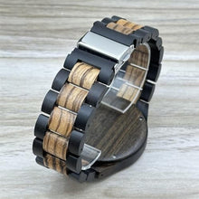 Load image into Gallery viewer, MII YEW Natural Mens Wood Watches Round Analog Quartz Casual Wooden Watch Gradient Gray Dial