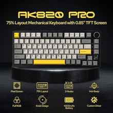 Load image into Gallery viewer, EPOMAKER Ajazz AK820 Pro 75% Mechanical Keyboard, Gasket-Mounted Gaming Keyboard with TFT Smart Display&Knob, Bluetooth 5.1/2.4G Wireless/Type-C Wired Custom Keyboard (Grey, Gift Switch)