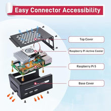 Load image into Gallery viewer, GeeekPi Metal Case for Raspberry Pi 5, with Pi 5 Active Cooler for Raspberry Pi 5 4GB/8GB, Support X1000/X1001/X1003/N04/N05 PCIe Peripheral Board