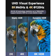 Load image into Gallery viewer, ARISKEEN 8K HDMI Cable 1.5FT 2-Pack, 48Gbps High Speed HDMI 2.1 Cable, 8K 60Hz, 4K 120Hz 144Hz Support for HDR 10, HDCP 2.2 2.3, eARC, DTS:X, Braided HDMI Cord Compatible with Laptop/HDTV - 1.5 Feet