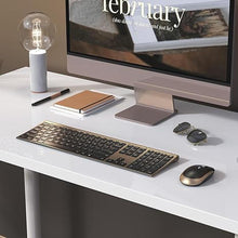 Load image into Gallery viewer, Wireless Keyboard and Mouse, Vssoplor 2.4GHz Rechargeable Compact Quiet Full-Size Keyboard and Mouse Combo with Nano USB Receiver for Windows, Laptop, PC, Notebook-Black Gold