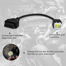 Load image into Gallery viewer, OBD Cable Fit for Delphi 6pin and fit for Benelli 6pin to 16pin Motorcycle Adapter, OBD2 Connector Compatible for Delphi/Bosch ECU Motorbike,Work with Obd1 to Obd2 Scanner Diagnostic Tool