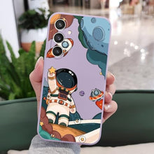 Load image into Gallery viewer, LEECG for Samsung Galaxy S24 Plus Case, Flower Pattern Design Phone Cover Drop Protection Soft Ultra Thin Scratch Resistant Microfiber Lining Inner for Samsung S24 Plus Case-Astronaut Purple